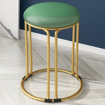 북유럽 화장대 철제 스툴 디자인 예쁜 원형 안방 럭셔리 인테리어 화장 의자 stool 골드, 그린 스웨이드골드다리