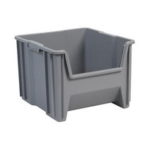 akromils staknstore Stacking 호퍼 프론트 플라스틱 스토리지 빈 케이스 2, 그레이