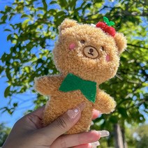 두봄 보들보들 곰돌이 인형 가방 키링 키홀더 열쇠고리 봉제인형, 브라운곰