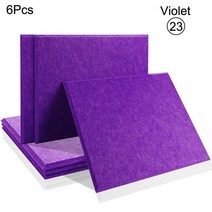 방음 부스 6 Pcs 사운드 흡수 소재 Acoust 절연 Absorcion 패널 도어 씰 스트립 홈 음악 스튜디오 벽, [01] Rectangle, [15] 23--Violet, [01] 0.8cm Medium Density