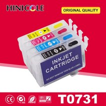 옵셋인쇄기 잉크젯마킹기 골프공 평판 프린터 Hinicole 잉크 카트리지 리필 스타일러스 TX102 TX103 TX121 C90 C92 C110 CX3900 Epson T0731
