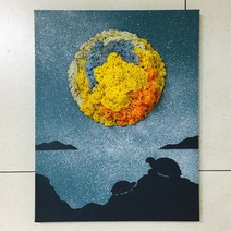 온향 달빛아래 십장생시리즈(바다위의 거북) 이끼액자6호 32X41 건강운 장수운 스칸디아모스 개업 집들이 특별한선물 실내인테리어 액자