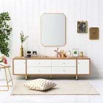 뉴트로 1800 거실장 골드 TV다이, 아카백