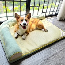 Ogfaour강아지대리석 고양이 대형견 아이스 팩 러그 쿨매트 반려견 수면을위한 탈착식 세척 가능한, 데이지 Xiaochai 등받이 매트 두꺼운 패딩, 특대 : 120  90  11 80 斤 内 재고