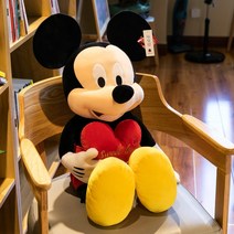 대형인형 오리인형 오리대형인형 인기인형자동 디즈니 봉제 인형 미키 미니 장난감 도널드 덕 래그돌 인형 생일 선물, 미키 클래식 레드 + 하트 스탠딩 80cm, 15cm-80cm