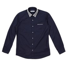 네이비스트라이프셔츠 카라배색 빅사이즈셔츠 와이드카라셔츠 남자셔츠 와이셔츠드레스셔츠 남성셔츠 네이비 차이나카라셔츠 슬림셔츠 정장셔츠 비지니스셔츠