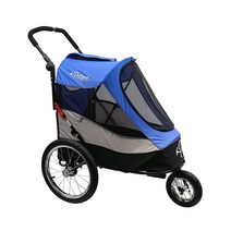 PETIQUE Trailblazer 조거 중형 반려동물용 개 카트 고양이 및 개를 위한 통기성 애완동물 유모차 해왕성, Blue