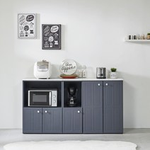 [에타홈] 엘라 낮은 카페장 정수기 커피머신 선반 그릇장식장 탕비실수납장, 600양문수납장/연그레이