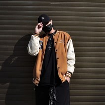 MOSAIRATION야구복 봄 남성 레터링 자수 패치 코트 루즈핏 학생 러쉬MJS-BH