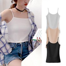 어워크 여성 끈나시 티셔츠 브라 레이어드 빅사이즈 민소매 나시