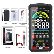 분석 측정 측량 GVDA 차세대 600V 디지털 멀티 미터 Ture RMS AC DC NCV 스마트 멀티 미터 테스터 옴 커패, 01 GD119B black