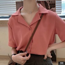 가바바 여성 빅사이즈 블라우스 베이직 모던 데일리 반팔 여름 블라우스 5XL 까지 G61943