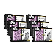 Copag 1546 Design 100% 플라스틱 놀이 카드 포커 퍼플/그레이 점보 인덱스 (6세트)