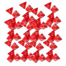 D4 주사위 다면체 세트 DND 보드 게임 탁상 RPG 빨간 아크릴 다면 4 면 60 개, [03] Red 60 Pieces