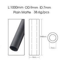 저무리 호환제품 탄소 섬유 튜브 파이프 1 개 길이 1000MM 직경 100CM 4mm 5mm 6mm 7mm 8mm 9mm RC 모델 비행기 드론 액세서리, 33 9x7 Plain Matte