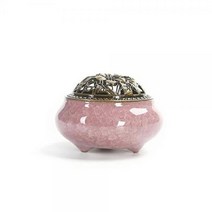 LUXURY 전통 도자기 향로 향 제사 도자기 고급 촛대고급촛대 도자기향로 전통촛대 전통항로 제사용그릇 제사용초 제사향 향로 향로상, 인디블루,인디핑크