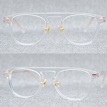일본 수제 뿔테 안경 테 원 브릿지 레트로 빈티지 코받침 아세테이트 클리어 그라데이션