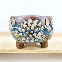 오루망 예쁜 베란다 수제 중형 원형 다육이 화분 126번, 126번 파랑