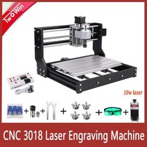 레이저 각인기 조각기 마킹 프린터cnc 3018 pro 레이저 조각기 10w15w 밀링, 10w 레이저, 3018 프로, 10w laser+3018 pro