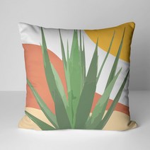 모노기와 모노톤 레트로 나뭇잎 보테니컬 방석대형 쿠션커버50x50, 단일옵션