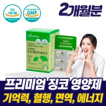 프리미엄 손발저림징코혈액순환제 식약청 혈관 혈행 개선제 보조제 뇌 기억력 머리 에 좋은 영양제 건강 기능 식품 은행잎 추출물 팔 손 끝 수족 차가움 떨림 경련 청소 작은 알 약, 혈액순환제 1박스 2개월+사은품