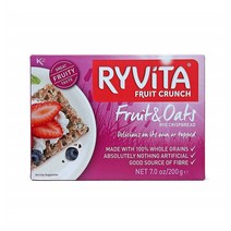 Ryvita 과일 귀리 호밀 크리스프브래드 크래커 7oz(200g) 8팩, 200g