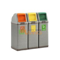 BUyuS버드형스틸휴지통 100L/스틸ABS뚜껑 WL-2275휴지통쓰레기통분리수거쓰레기봉투종량제청소굿딜 브이숍, (WL-2275)_캔류(오렌지/SPO)