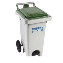 음식물 폐비닐 수거함 60L 페달형 쓰레기통 분리수거, 녹색, 녹색뚜껑 수거함 (폐달), 1개