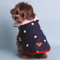 윙키뉴욕 강아지 패딩 후드 점퍼 아웃터 애견 반려견 외투 후드 산책 강아지옷 애견옷, 네이비