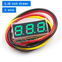 0.28 인치 dc 0-100v 3선 미니 게이지 전압계 전압계 led 디스플레이 디지털 패널 전압계 미터 검출기 모니터 도구 33, 2줄 녹색