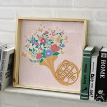 cl250-우드프레임액자_꽃과악기, 1.호른