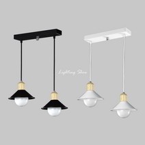 B 우드갓 2등 벤다 소 흑 백 식탁등, 백색_LED 12W볼구형(형광등색), LED 12W볼구형형광등색