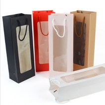 주류포장 투명비닐창 술선물쇼핑백 종이가방 샴페인기프트, 색상, 핑크