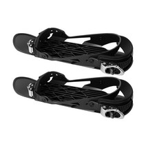 눈 위한 미니 스키 스케이트 짧은 스키 보드 스노우 블레이드 조정 가능한 바인딩 휴대용 스키 신발 스노우 보드, 검은색