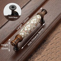 터닝도어 손잡이 방문 문고리 잠금핀 폴딩 히든 도어 옛날 가구 골동품 청동 세라믹 캐비닛 핸들 빈티지 서랍 옷장 핸들 유럽 핸들 하드웨어, 핸들 -1019FG-96