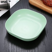 DFMEI 밀짚 북유럽 사각접시 실리콘 트레이, 청색, 3P