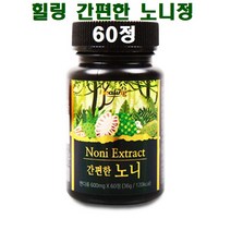 힐링 노니정 캡슐 알약 추출 분말 야생노니 건노니 노니환 파이토케미컬 데일리 하루한알, 600mg, 60정