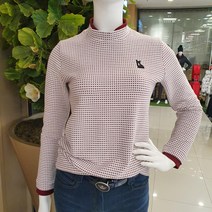 [임페리얼] && 겨울 마감 ~~!! 잔잔한 왕관 모티브 자카드 사이바에 파이핑 배색 에리와 소매에 배색 포인트를 준 가볍고 따뜻한 터들넥티셔츠 P0A1402 인천논현, 100, 레드