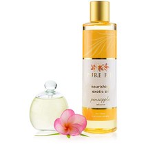 PURE FIJI 영양 이국적인 오일 - 목욕 및 스파용 천연 코코넛 오일 비타민 E 함유 - 바디 오일 마사지 오일 파인애플 226.8g(8온스), 1개