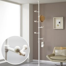 아지오퍼니처 기둥식 옷걸이 고정식 폴행거 수납 화이트 셀레나, -, 1개