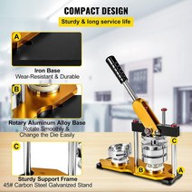 뱃지만들기 버튼 메이커 기계 25-75MM 배지 프레스 100-800Pcs 부품 + 서클 커터 금형 DIY 핀 도구 세트, 10 37MM 300Pcs-Button