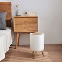밸류템 원터치 우드 쓰레기통 책상쓰레기통 원목타입 쓰레기통 인테리어휴지통 디자인휴지통 욕실 주방 스탠드 원형휴지통 이쁜휴지통 예쁜쓰레기통 7L 2L, 선택2) 용량 2L