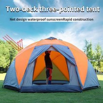 낚시텐트 1인용 원터치 백패킹 텐트 대형 야외 여행 더블 레이어 3 도어 육각 캠핑 등산