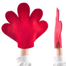 응원 펠트 손바닥장갑 대형30cm 레드 체육대회 운동회, 단품