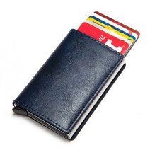 지갑 스마트 비즈니스 카드 홀더 Rfid 차단 알루미늄 박스 케이스 미니 ID 가죽 남자 여자