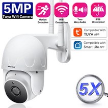 wifi tuya smartlife 스마트 홈 5x 디지털 줌 ptz 카메라 자동 추적 비디오 감시 5mp 야외 방수 cctv 보안, 5mp 128gb 카드 추가, 나는 플러그
