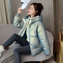 겨울 자켓 여성 파카 긴팔 후드 루즈핏 글로시 패딩