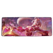 롤 LOL 디자인 마우스 패드 79종 시리즈 리그 오브 레전드 장패드 3mm 두께, 900x400mm + 3mm개, 실버 피아노 소녀