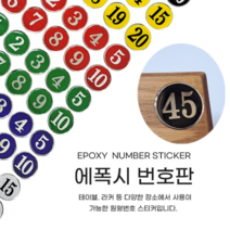 에폭시 파랑번호판(지름35mm) 숫자판 번호표 1110, 1, 91~100