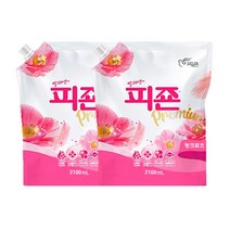 피죤 핑크로즈 섬유유연제 리필, 2개, 2.1L